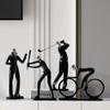 Linxia 4pcs Minimalist Home Decor Resin Art Sports Man Figure Home Office Desk Cabinet Shelf Unique Decor Sculpture Housewarming Gifts (Set C: Singer, Baseball Player, Golfer, Cyclist) view 1