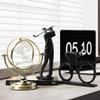 Linxia 4pcs Minimalist Home Decor Resin Art Sports Man Figure Home Office Desk Cabinet Shelf Unique Decor Sculpture Housewarming Gifts (Set C: Singer, Baseball Player, Golfer, Cyclist) view 2