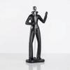 Linxia 4pcs Minimalist Home Decor Resin Art Sports Man Figure Home Office Desk Cabinet Shelf Unique Decor Sculpture Housewarming Gifts (Set C: Singer, Baseball Player, Golfer, Cyclist) view 3