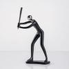 Linxia 4pcs Minimalist Home Decor Resin Art Sports Man Figure Home Office Desk Cabinet Shelf Unique Decor Sculpture Housewarming Gifts (Set C: Singer, Baseball Player, Golfer, Cyclist) view 4