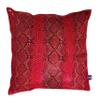 QAWACH Lambskin Leather Pillow Cover - Decorative Sofa Cushion Case - Throw Covers for Living Room & Bedroom, 22" x 22" - Bold Red Python Pack of 1 view 1