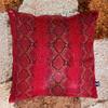 QAWACH Lambskin Leather Pillow Cover - Decorative Sofa Cushion Case - Throw Covers for Living Room & Bedroom, 22" x 22" - Bold Red Python Pack of 1 view 4
