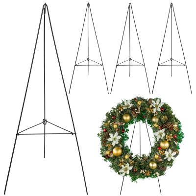 Soaoo Christmas Wreath Stand Christmas Wreath Holder Metal Easel for Cemetery Grave Flower Holder Gravestone Wreath Stand for Grave Marker Gravestone Flowers Decorations(2,30inch)