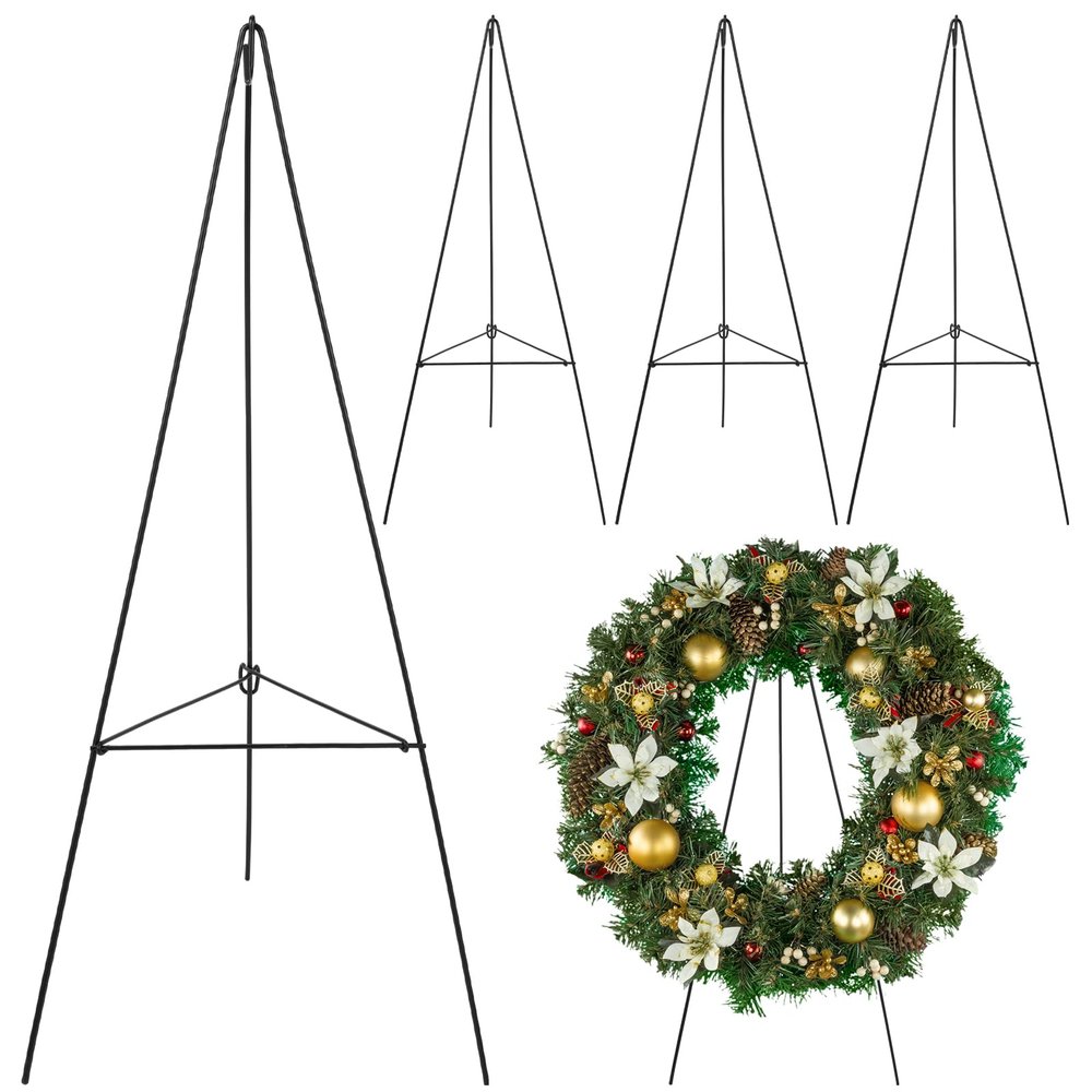 Soaoo Christmas Wreath Stand Christmas Wreath Holder Metal Easel for Cemetery Grave Flower Holder Gravestone Wreath Stand for Grave Marker Gravestone Flowers Decorations(2,30inch)