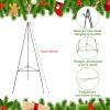Soaoo Christmas Wreath Stand Christmas Wreath Holder Metal Easel for Cemetery Grave Flower Holder Gravestone Wreath Stand for Grave Marker Gravestone Flowers Decorations(2,30inch) view 2