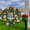 Soaoo Christmas Wreath Stand Christmas Wreath Holder Metal Easel for Cemetery Grave Flower Holder Gravestone Wreath Stand for Grave Marker Gravestone Flowers Decorations(2,30inch) view 4
