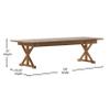 BizChair Folding Farmhouse Dining Room Table with X Legs, Commercial Grade Rectangular Solid Pine Farm Table for 10, 9' x 40", Antique Rustic view 2