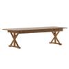 BizChair Folding Farmhouse Dining Room Table with X Legs, Commercial Grade Rectangular Solid Pine Farm Table for 10, 9' x 40", Antique Rustic view 3