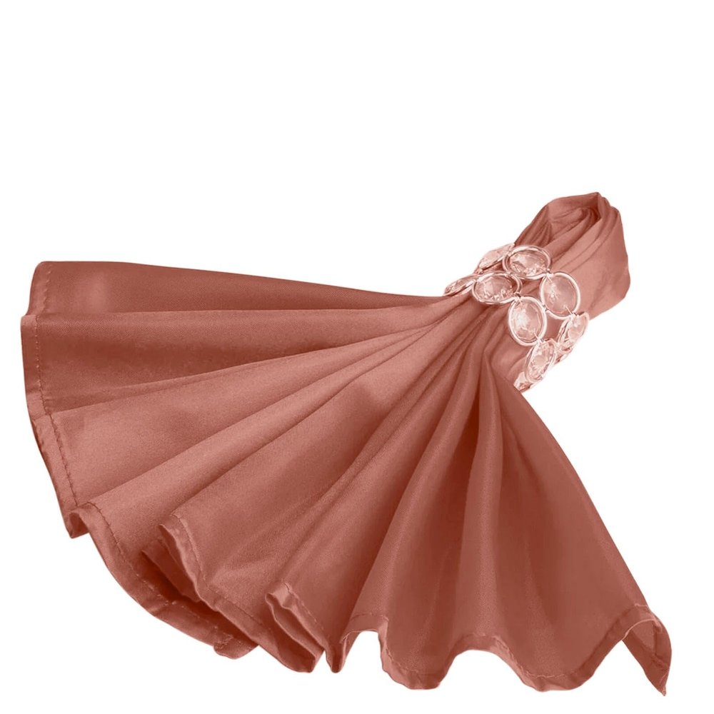 20 pcs 20-Inch Terracotta Satin Table Napkins Reusable Washable Wedding Party Dinner Linens Tableware Supplies