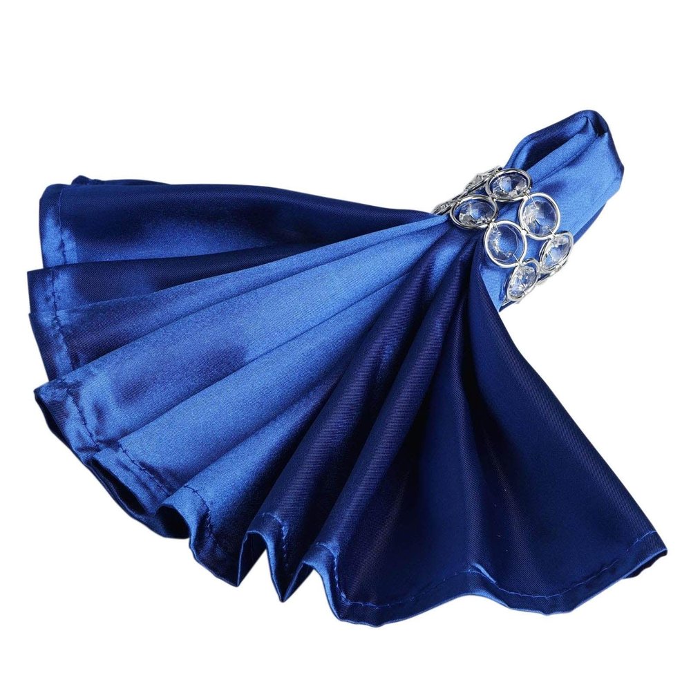 60 pcs 20-Inch Royal Blue Satin Dinner Napkins for Wedding Reception Catering Events Restaurant Kitchen Home Decoration