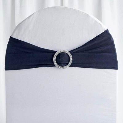 BalsaCircle Navy Blue Spandex Chair Sashes, 10 Count
