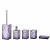 TITA-DONG Clear Bathroom Accessories Set 5 pcs Acrylic Bathroom Decor Gift Set - Toothbrush Holder, Toothbrush Cup, Dispenser Soap Dish Toilet Brush Set for Elegant Bathroom Decor and Gift Set(#1) view 2