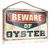 CakJuice Hanging Sign Decor Beware of Oyster Wooden Sign Funny Desk Signs Bathroom Wood Sign (Size : 23X35CM) view 1
