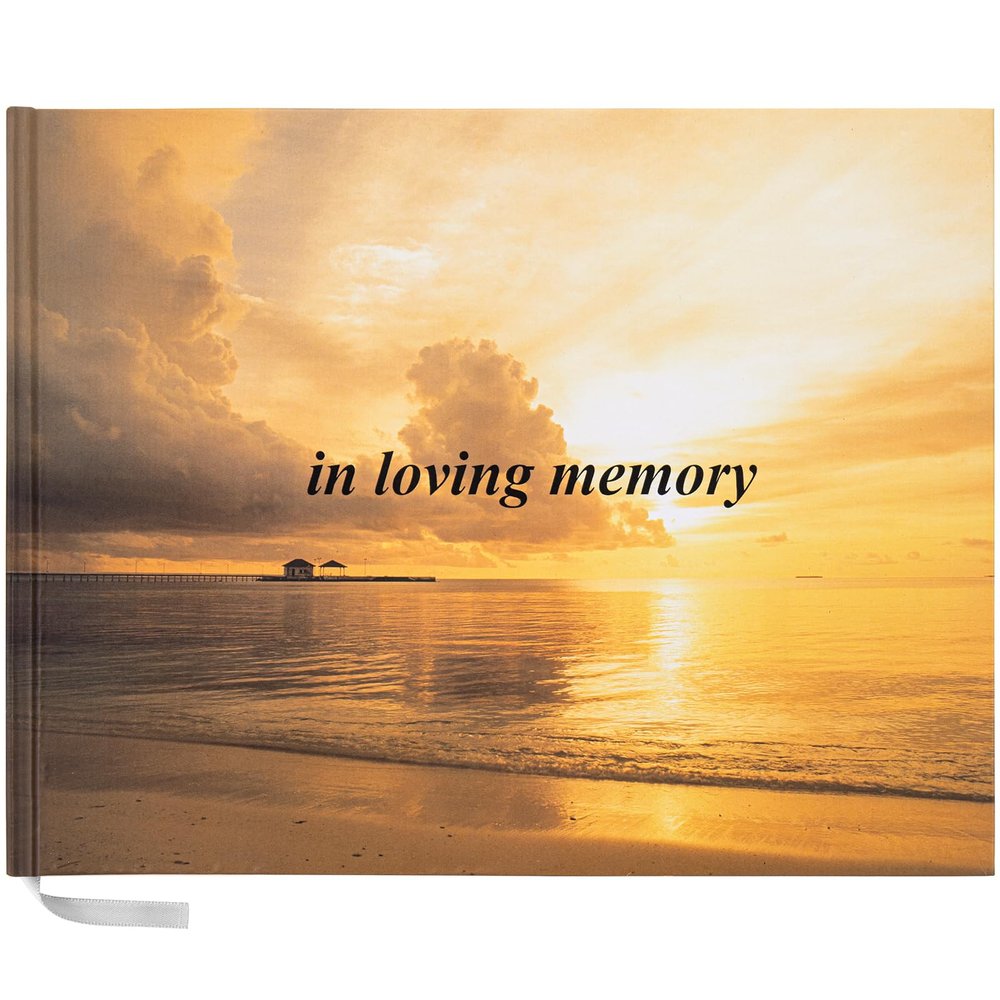 TAOPE Funeral Guest Book,Funeral Guest Book for Memorial Service,Guest Book for Funeral,Celebration of Life Guest Book,10.2 x 7.8,Guest Sign in Book(Sea and Sky)