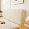 OQHAIR Bed Headboard Slipcover Jacquard Relief Dustproof Headboard Cover All Inclusive Anti Slip Protector for Upholstered Headboard -beige-150cm(59inch) view 2