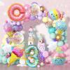 10Pcs Ice Cream Balloons, Donut Candy Birthday Number Mylar Foil Balloon Ice Cream Theme 3rd Birthday Party Supplies Decorations view 4