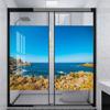 Aqua Green Blue Window Film Static Privacy Decoration Self Adhesive for UV Blocking Heat Control Glass Stickers, Pacific Ocean French Glass Films 31.5Wx55.1L-inch x2 Pcs view 3