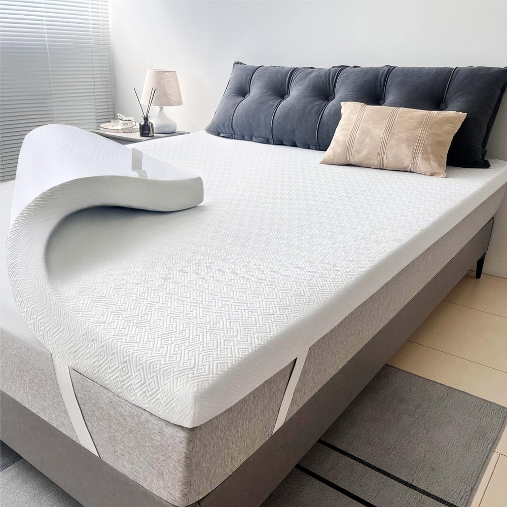 Airensky Twin XL Mattress Topper, 3 Inch Gel Memory Foam Mattress Topper for College Dorm Ventilated Soft Mattress Pad Topper with Washable Cover for Pressure Relief Back Pain, CertiPUR-US Certified