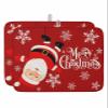 Christmas Dish Drying Mat for Kitchen Counter, Red Xmas Santa Winter Snowflake Absorbent Reversible Dish Drainer Rack Mats for Coffee Bar Mats 16''x18'' 2 PCS view 1