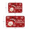 Christmas Dish Drying Mat for Kitchen Counter, Red Xmas Santa Winter Snowflake Absorbent Reversible Dish Drainer Rack Mats for Coffee Bar Mats 16''x18'' 2 PCS view 3