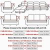 OQOPO Velvet Sofa Cover L Shaped Chaise Lounge Slipcover,Stretch Sectional Sofa Cover Furniture Slipcover for Pets Kids -Lake Blue-2 Seater 145-185CM(57-73in) view 3
