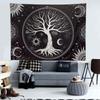 Wall Tapestry Black and White Tree of Life Tapestries Aesthetic Trippy Tapestrys Large Hippie Sun Moon Space Talestry Forest Wall Hanging Decor Nature Home tapestry's for Bedroom,Living Room,Ceiling view 4