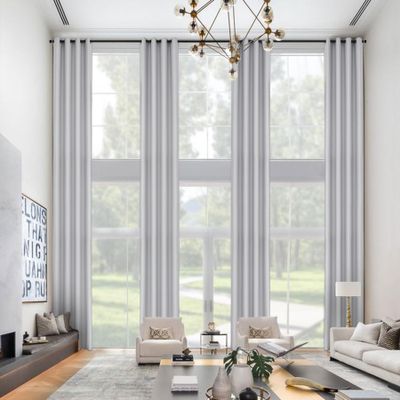 240 Inch Long Extra Long Ceiling Drapes Blackout Curtains Perfect for High Ceilings and 2-Story Windows Grommet Curtains for High Living Room Bedroom Villa (Greyish White, 52''W x 240''L, 1 Panel)