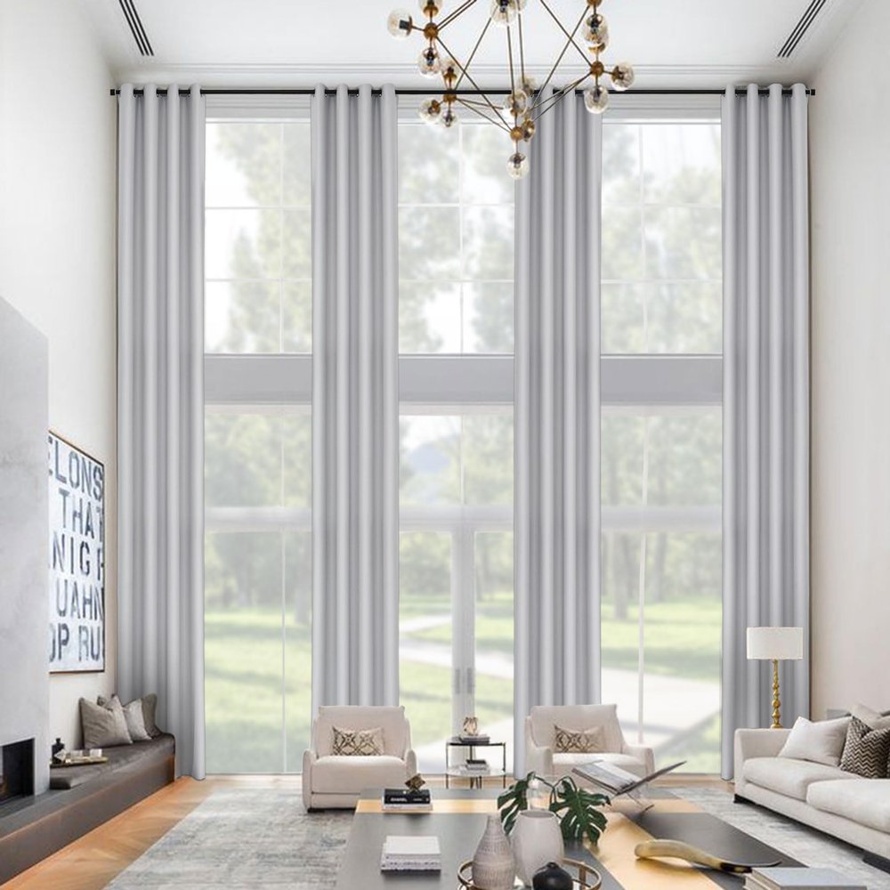 240 Inch Long Extra Long Ceiling Drapes Blackout Curtains Perfect for High Ceilings and 2-Story Windows Grommet Curtains for High Living Room Bedroom Villa (Greyish White, 52''W x 240''L, 1 Panel)
