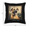 Black Mouth Cur Dog Garden Flowers Painting Pet Mom Dad Throw Pillow view 4