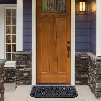 ACHIM Wrought Iron Rubber Door Mat, Tuscany - 18 Inch Length, 30 Inch Width - Durable, Easy to Clean & Decorative Outdoor Welcome Mats - Heavy Duty for All Weather - Doormat Traps Dirt, Debris, & Mud
