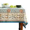 patdrea Designer French Linen Blue Tablecloth for Rectangle Table,Vintage Floral Table Cloth,Colorful Decoration Fall Cover Kitchen Dining for Thanksgiving,Tea Party,Christmas,63"x87"-Wensel view 1