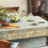 patdrea Designer French Linen Blue Tablecloth for Rectangle Table,Vintage Floral Table Cloth,Colorful Decoration Fall Cover Kitchen Dining for Thanksgiving,Tea Party,Christmas,63"x87"-Wensel view 3