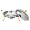 Round Chafing Dish Stainless Steel Chafer Roll Top Chafer for Catering Buffet Warmer Set Dinner Serving Buffet Warmer with Pans and Fuel Holders for Home and Restaurant Use(Style 12,Gold) view 4