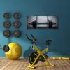 3 Piece Black White Wall Art Gym Picture Modular Dumbbells Picture Sports Artwork Sports Room Living Room Game Room Decor Framed Bedroom Decor view 3