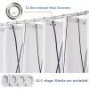 JOSUE Shower Curtain, Blue,White Shower Curtains for Bathroom Decorative Waterproof Fabric, Bath Curtain Decor for Bathroom with 12 Hooks - 180x200cm(65x78in) view 3
