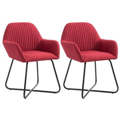 BUKSCYJS Dining Chairs,Small Dining Chair,Restaurant Dining Chair Suitable for Daily Dining Or Special Events, Such As Meetings, Kitchen, Small Space 2 Pcs Wine Red Fabric