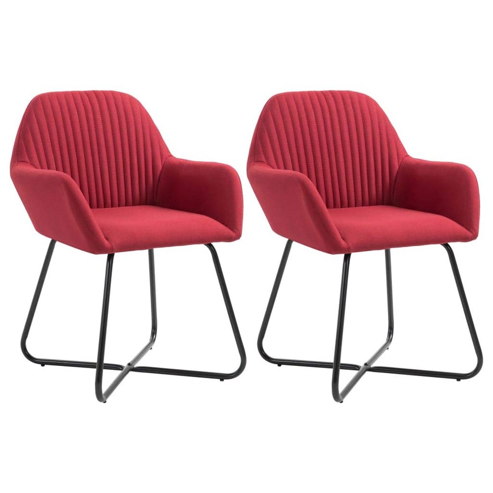 BUKSCYJS Dining Chairs,Small Dining Chair,Restaurant Dining Chair Suitable for Daily Dining Or Special Events, Such As Meetings, Kitchen, Small Space 2 Pcs Wine Red Fabric