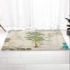 Bath Mat Palm Tree Tropical Plant Stone Flower Washable Shower Rug for in Front of Bathtub Shower Room Rubber Bath Floor Rugs 16x24 Inch view 1