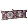 Snycler Boho Throw Pillow Covers 12x20 inch Set of 2 Boho Rug Carpet Double Sided Pattern Cotton Soft Pillow Case Cushion Cover Pillowcase for Couch Sofa Bed Decorative (Purple) view 1
