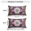 Snycler Boho Throw Pillow Covers 12x20 inch Set of 2 Boho Rug Carpet Double Sided Pattern Cotton Soft Pillow Case Cushion Cover Pillowcase for Couch Sofa Bed Decorative (Purple) view 2