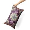 Snycler Boho Throw Pillow Covers 12x20 inch Set of 2 Boho Rug Carpet Double Sided Pattern Cotton Soft Pillow Case Cushion Cover Pillowcase for Couch Sofa Bed Decorative (Purple) view 3