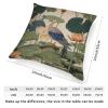 MangGou Chinoiserie Blue Flower and Bird Farmhouse Sofa Pillowcase Lily Nymphaea Pad Pistachio White Linen Cushion Covers Traditional Chinese Chinoiserie Pillowcase for Sofa Couch 22x22in view 2