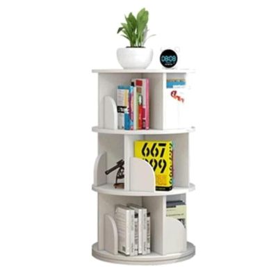 Flexible Bookcases 360 Rotating Bookshelf Wooden Standing Bookcase Space Saving Bookshelves for Home Living Room Book Rack Perfect Furniture