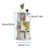 Flexible Bookcases 360 Rotating Bookshelf Wooden Standing Bookcase Space Saving Bookshelves for Home Living Room Book Rack Perfect Furniture view 2