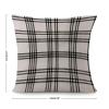 Zyadsinoudor Throw Pillowcase White and Black Plaid Pillow Case Asian Oriental 20x20in Decorative Pillow Home Cotton Linen Elegant Pillowcase for Couch Sofa Bed Living Room Decor view 2