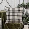 Zyadsinoudor Throw Pillowcase White and Black Plaid Pillow Case Asian Oriental 20x20in Decorative Pillow Home Cotton Linen Elegant Pillowcase for Couch Sofa Bed Living Room Decor view 3