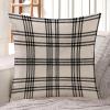 Zyadsinoudor Throw Pillowcase White and Black Plaid Pillow Case Asian Oriental 20x20in Decorative Pillow Home Cotton Linen Elegant Pillowcase for Couch Sofa Bed Living Room Decor view 4