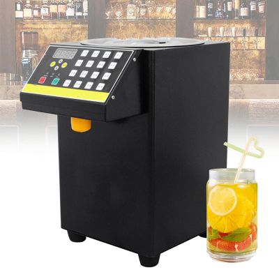 Automatic Fructose Dispenser, 8.5L Commercial Quantitative Fructose Machine Syrup Dispenser Bubble Tea Equipment Fructose Pump, 16 Groups Settings (Color : Black, Size : 220V)