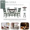MERITLINE 5-Piece Round Dining Table Sets with 4 Fabric Chairs, Dining Table with Special-Shaped Table Legs and Storage Shelf for Dining Room Home Furniture(Antique Blue) view 3