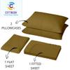 Cottingon 4 Pcs RV King Sheets 72 x 80, 100% Microfiber Soft RV Bedding for Campers Fits Up to 15" Mattress, Taupe view 3